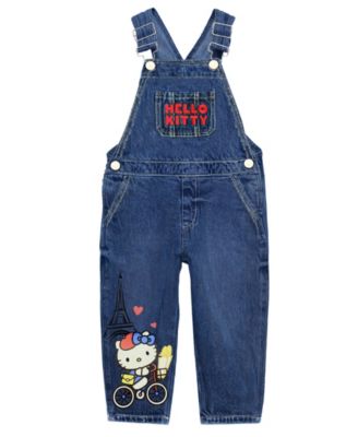 Toddler and Little Girls 2-Piece T-Shirt and Denim Overall Set