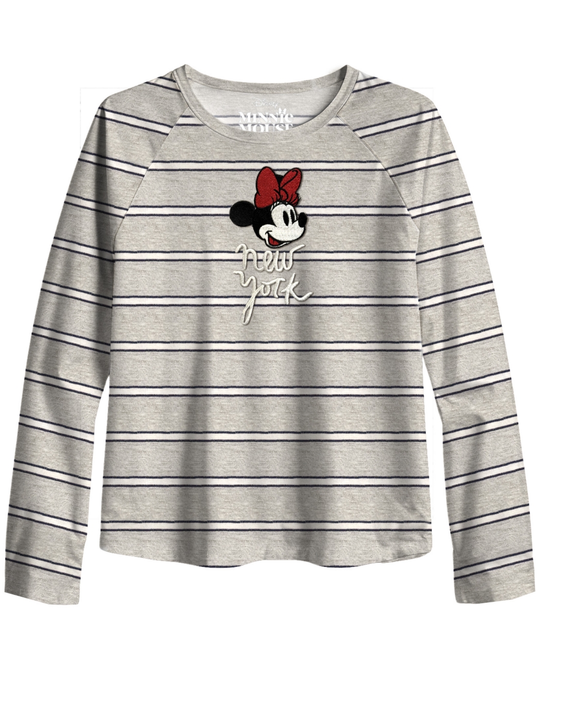 Disney Big Girls Minnie New York Long Sleeve T-shirt In Gray