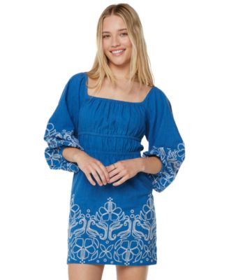 Juniors' Under The Palms Cotton Mini Dress