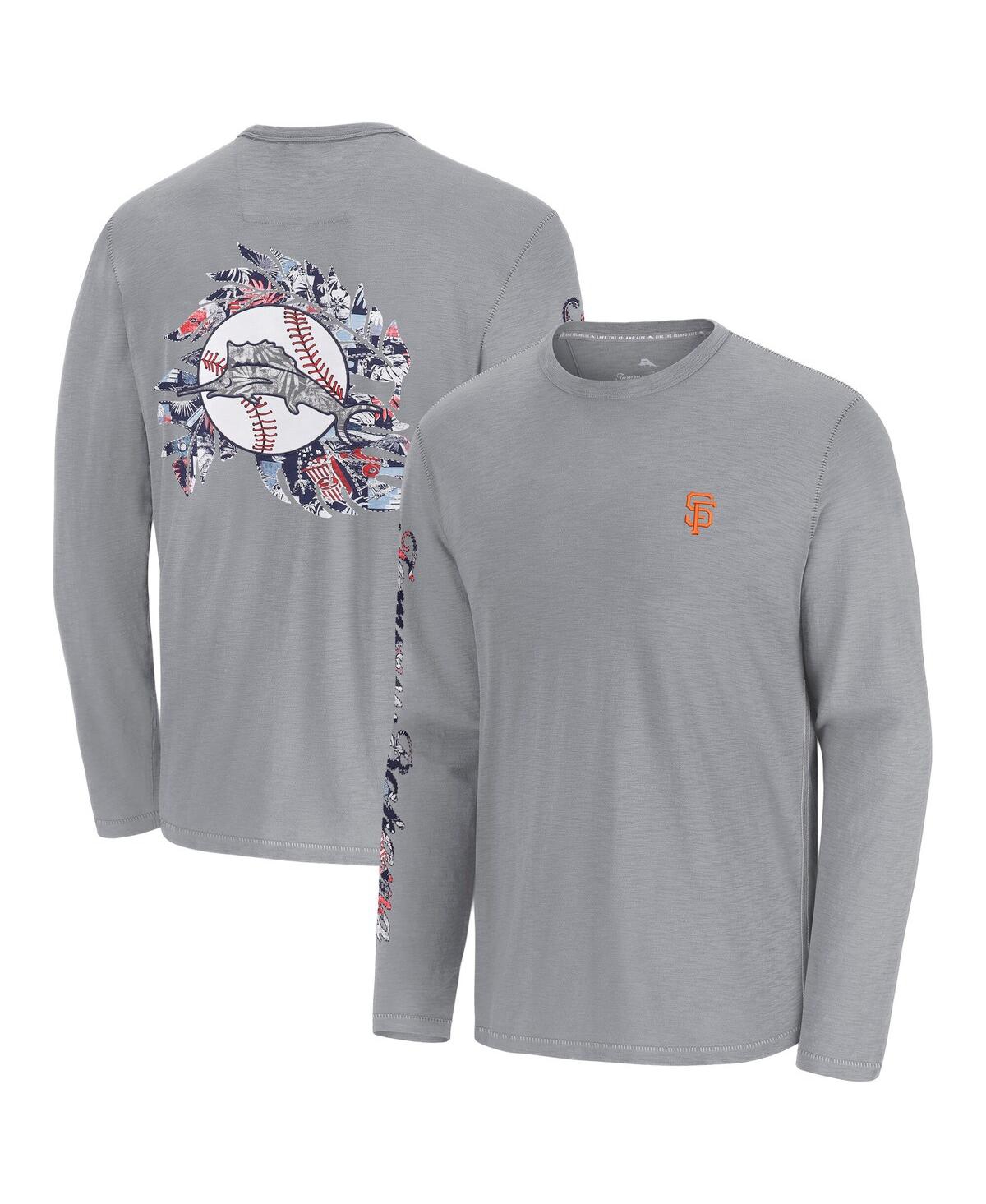Men'sÂ Gray San Francisco Giants Tropic Curveball Lux Long Sleeve T-Shirt - Gray