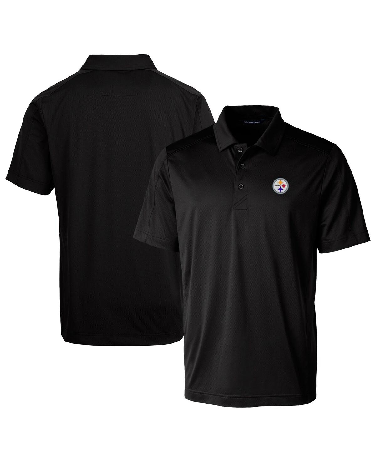 Men's Black Pittsburgh Steelers Prospect Textured Stretch Polo Shirt - Black