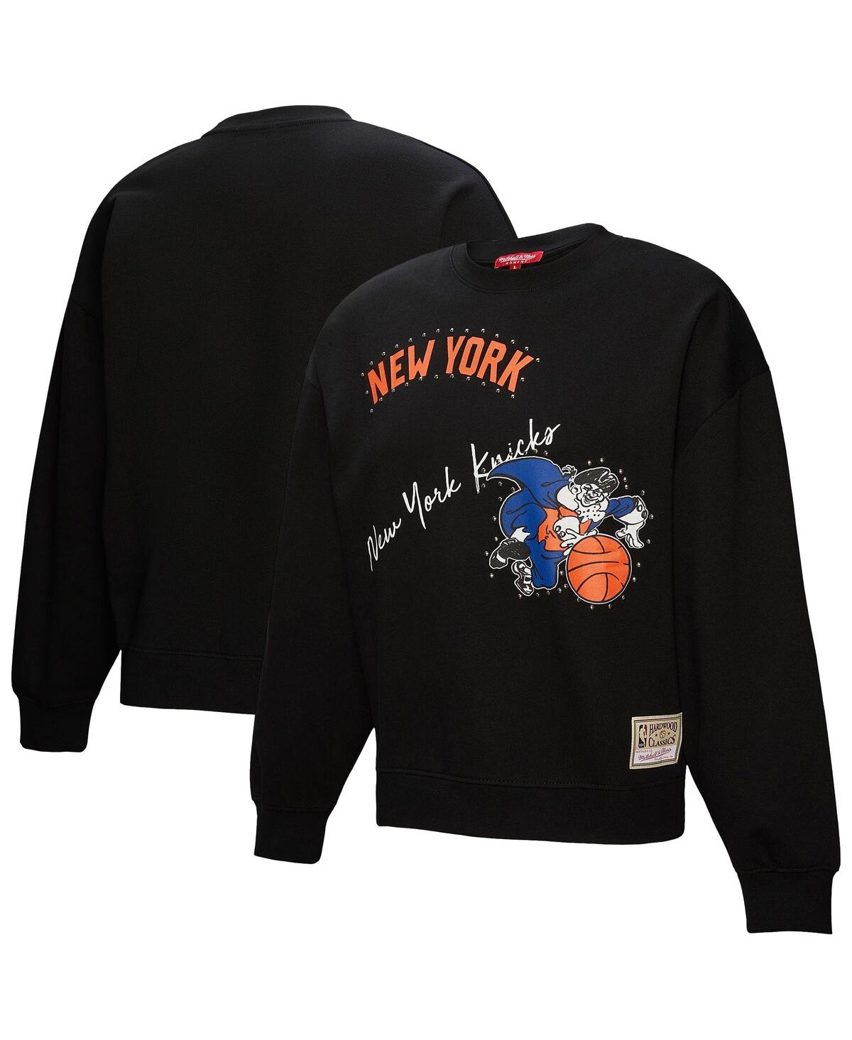Mitchell & Ness Women's Black New York Knicks Hardwood Classics Home Team Pullover Sweatshirt