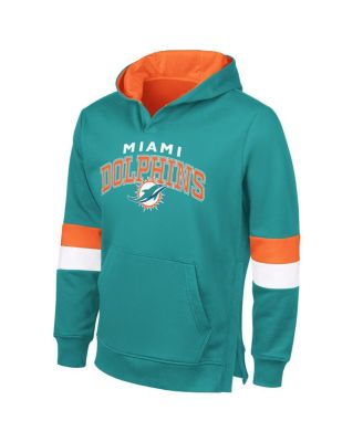 Men's Aqua/Orange Miami Dolphins Adaptive Faceoff Pullover Hoodie