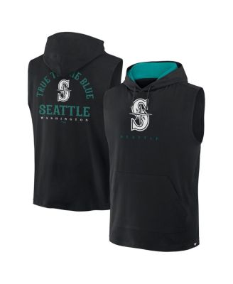 Fanatics - Men's Black Seattle Mariners Fire Speed Sleeveless Pullover Hoodie