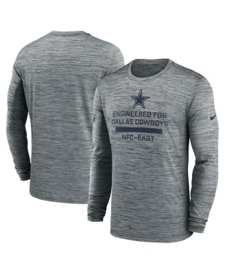 Nike - Men's Gray Dallas Cowboys Sideline Velocity Performance Long Sleeve T-Shirt