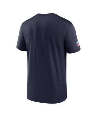 Men's Navy Tennessee Titans Wordmark Block Sideline Legend Performance T-Shirt