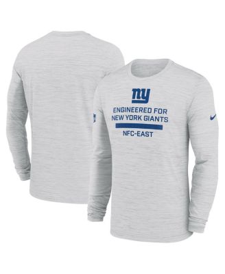 Nike - Men's Ash New York Giants Sideline Velocity Performance Long Sleeve T-Shirt