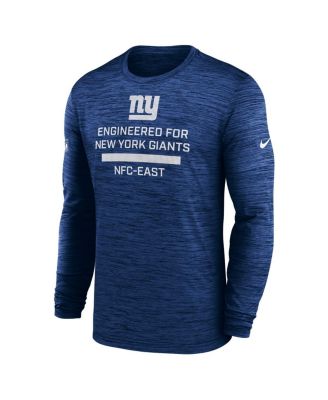 Men's Royal New York Giants Sideline Velocity Performance Long Sleeve T-Shirt