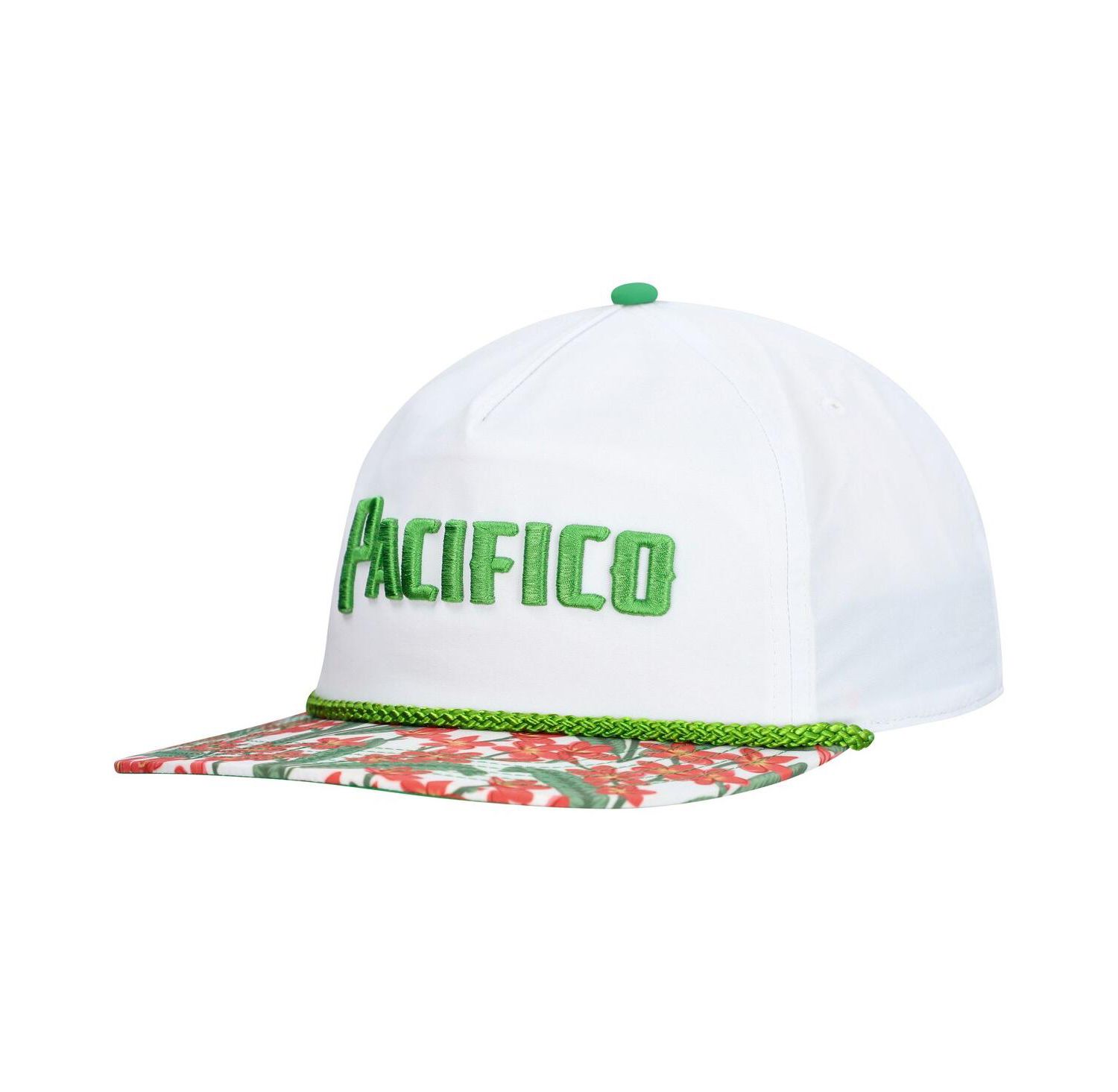 Men's White Pacifico Beer Rope Floral Golfer Hat