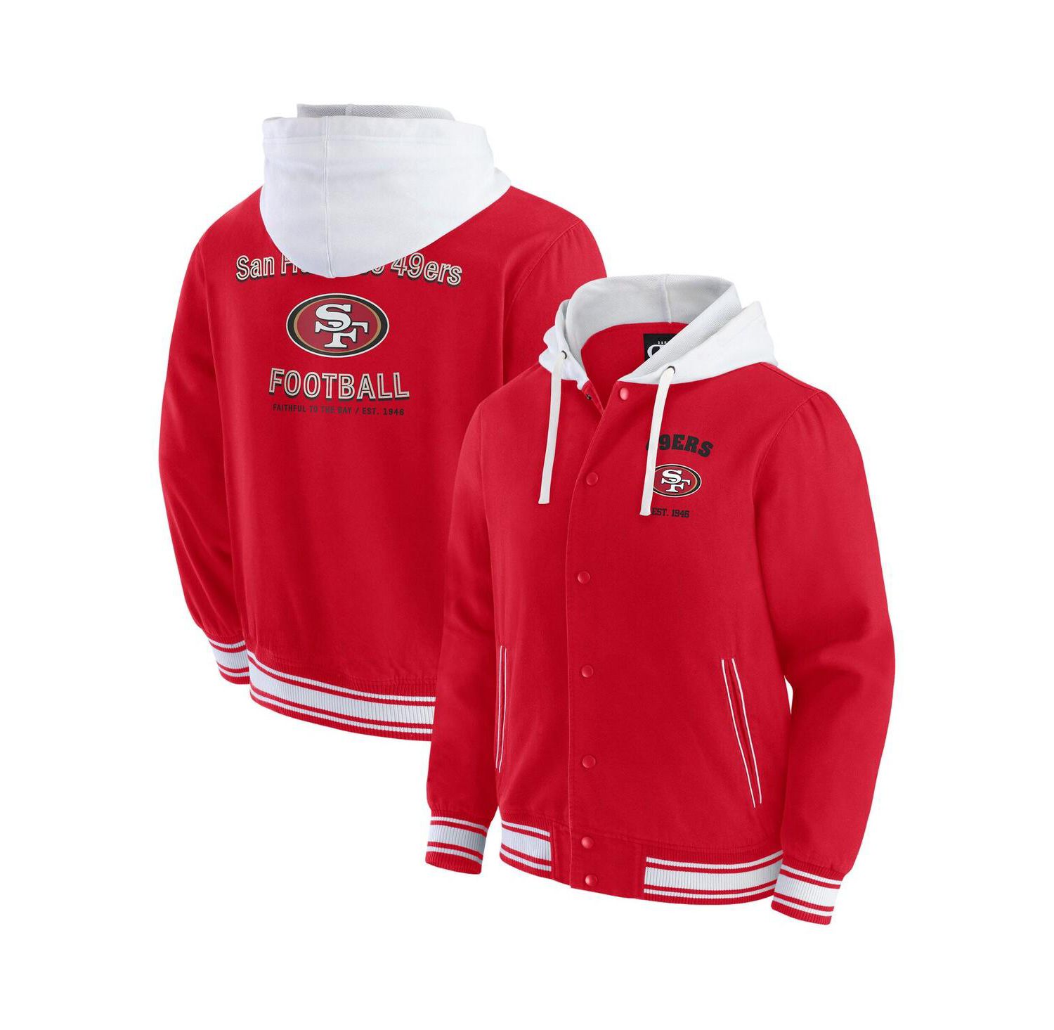 Darius Rucker Collection by Men's Scarlet San Francisco 49ers Full-Snap Hoodie Jacket