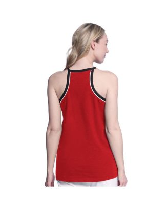 Women's Red Carolina Hurricanes Curveball Racerback Scoop Neck Slub Tank Top