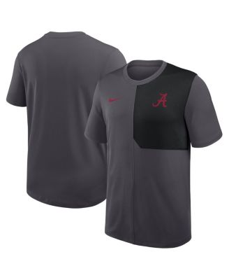 Nike - Men's Anthracite Alabama Crimson Tide 2025 Sideline UV Performance Coach T-Shirt