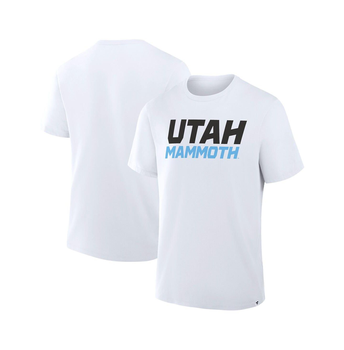 Мужская футболка Fanatics White Utah Mammoth Wordmark Legacy — фото 1