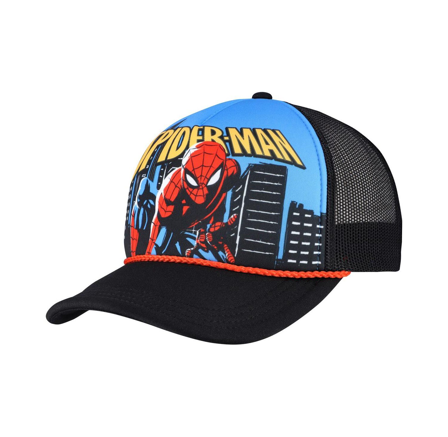Men's Black Spider-Man Big Front Adjustable Trucker Hat