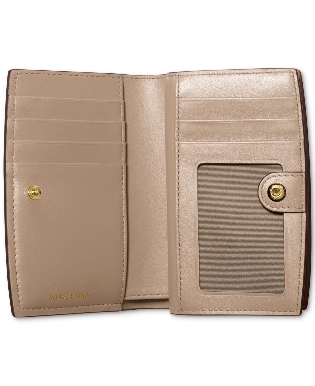 Michael Kors Michael  Bryant Medium Leather Zip Around Wallet In Brown