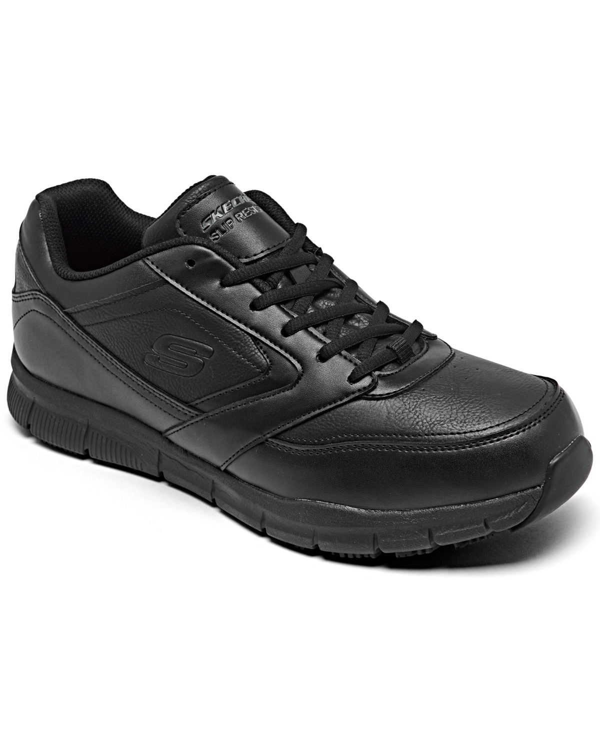 Skechers Men's Work Relaxed Fit- Nampa Slip Resistant Work Casual Sneakers from Finish Line - Black