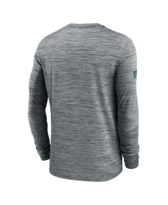 Men's Gray Philadelphia Eagles Sideline Velocity Performance Long Sleeve T-Shirt