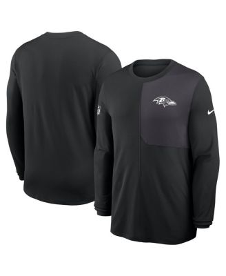 Nike - Men's Black Baltimore Ravens Sideline Coach UV Performance Long Sleeve T-Shirt