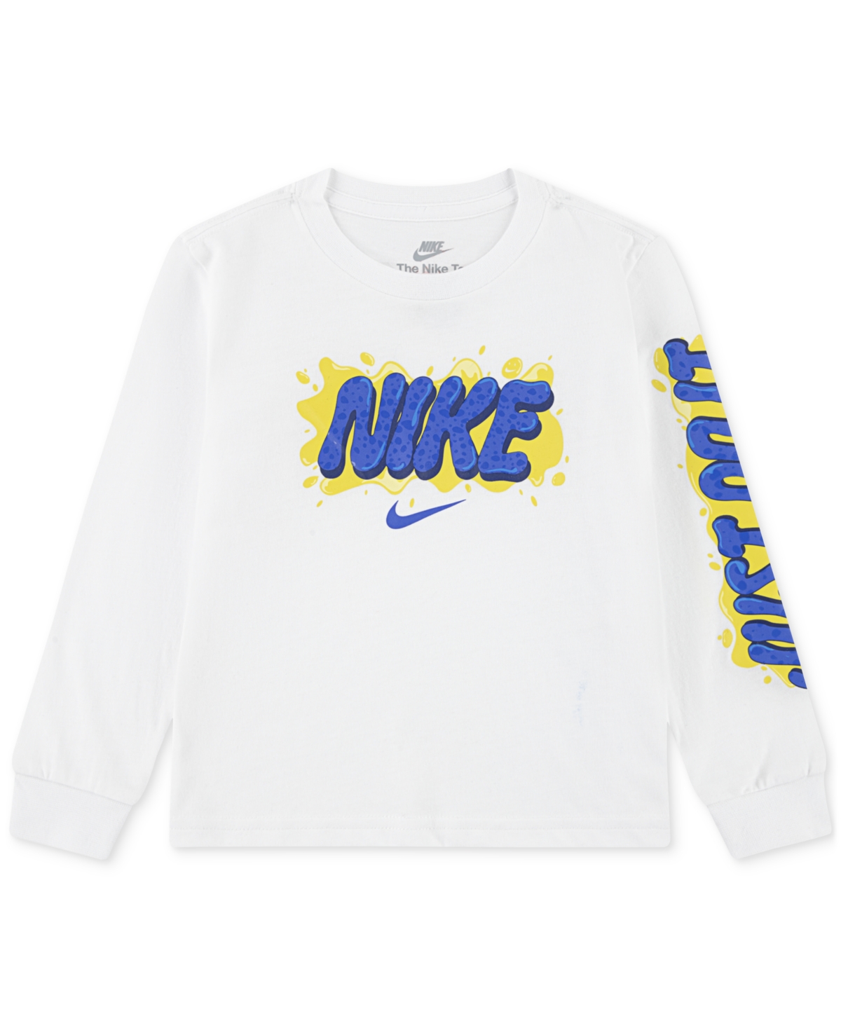 Nike Toddler & Little Boys Slime Logo Graphic Long-sleeve T-shirt In White