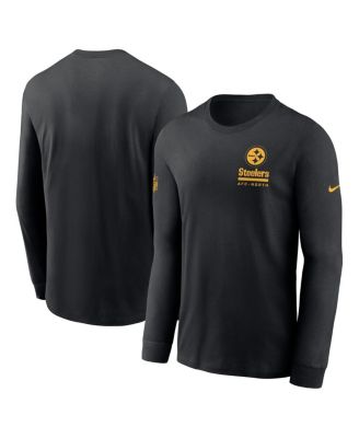 Nike - Men's Black Pittsburgh Steelers Sideline Performance Long Sleeve T-Shirt