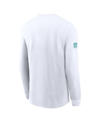 Men's White Miami Dolphins Sideline Performance Long Sleeve T-Shirt