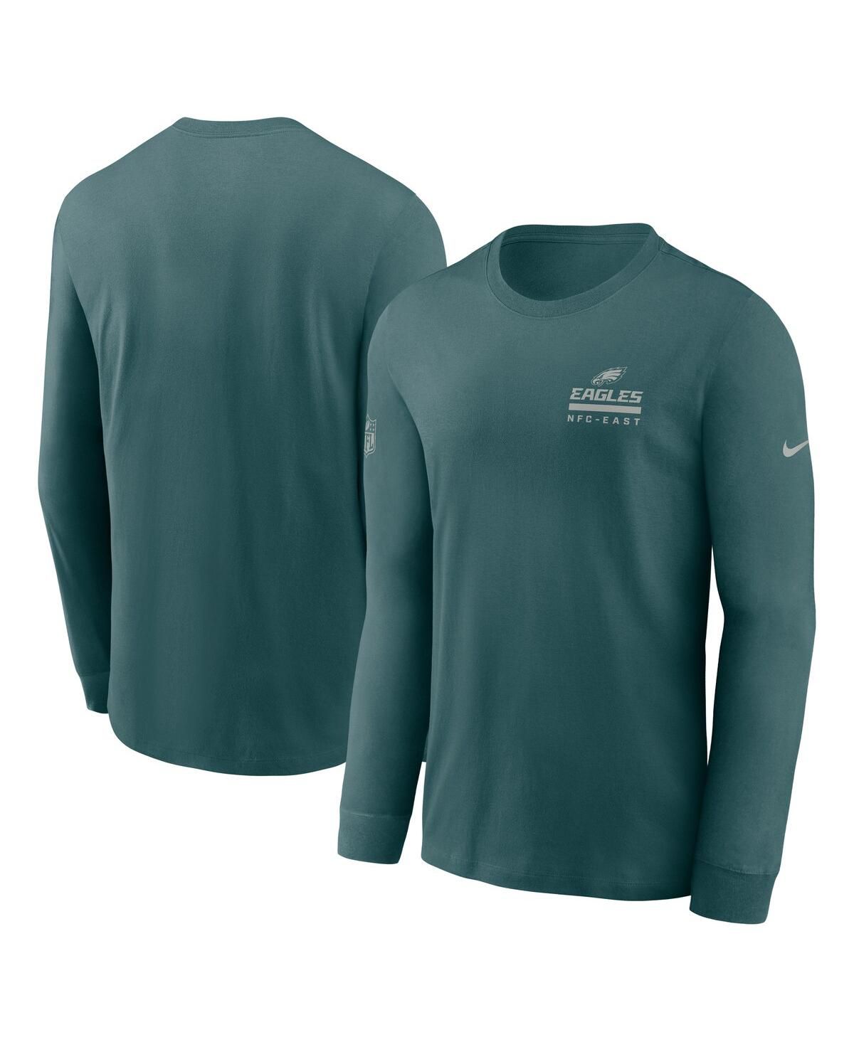 Мужская футболка с длинным рукавом Midnight Green Philadelphia Eagles Sideline Performance
