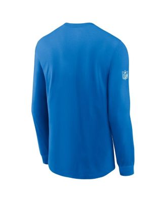 Men's Blue Detroit Lions Sideline Performance Long Sleeve T-Shirt