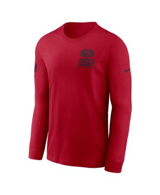 Men's Scarlet San Francisco 49ers Sideline Performance Long Sleeve T-Shirt