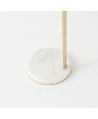 Luna Drop 75" LED Contemporary Floor Lamp with Marble Base Frosted Glass Globe