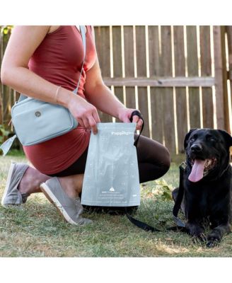 Walk Star Kit: 3-in-1 Dog Walk Bag, Bowl, & Leash plus Matching 270 Refill Dog Poop Bags