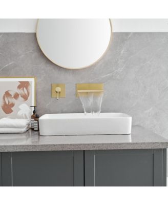 Single Handle Wall Mount Spout Waterfall Bathroom Faucet