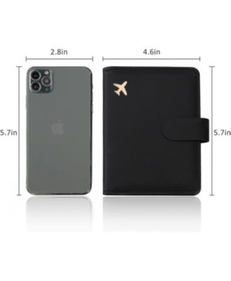 Passport Storage Wallet with 6 Slots- Black