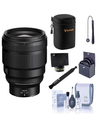 NIKKOR Z 85mm f/1.2 S Lens, Bundle with Medium Lens Case, 82mm Filter Kit, Flex Lens Shade, Lens Pen Lens Cleaner, Cleaning Kit and Lens Cap