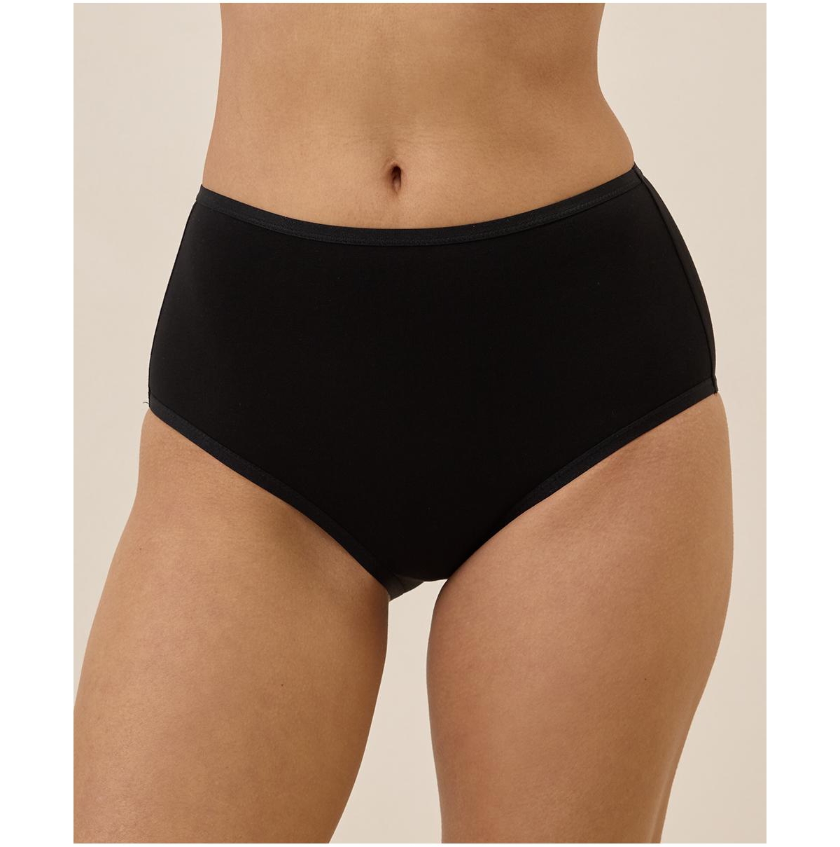 Pact Women's Organic Cotton Everyday High Rise Brief 6-Pack - Black