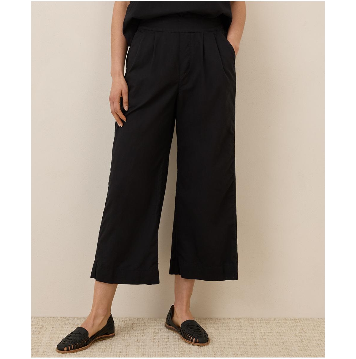 Women's Organic Cotton Canopy Linen Blend Pleated Trouser - Khaki green