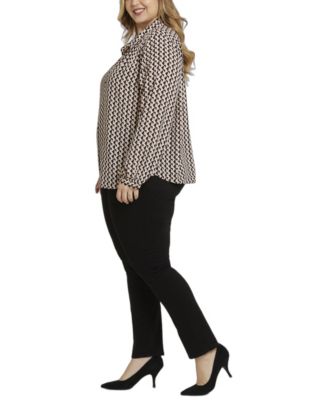 Plus Size Modern Blouse Point Collar Top