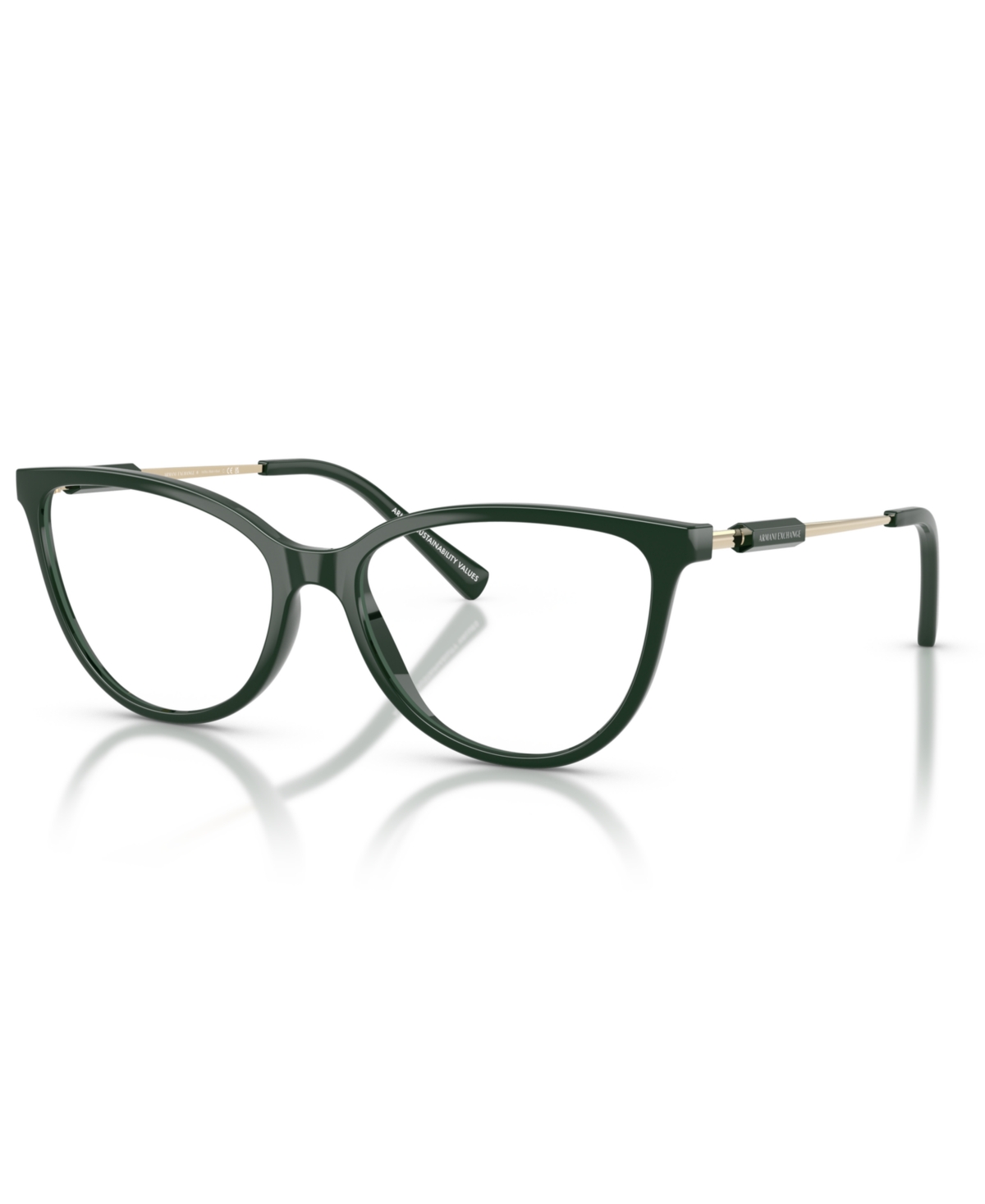 Women's Cat Eye Eyeglasses, AX3128 - Shiny Bordeaux