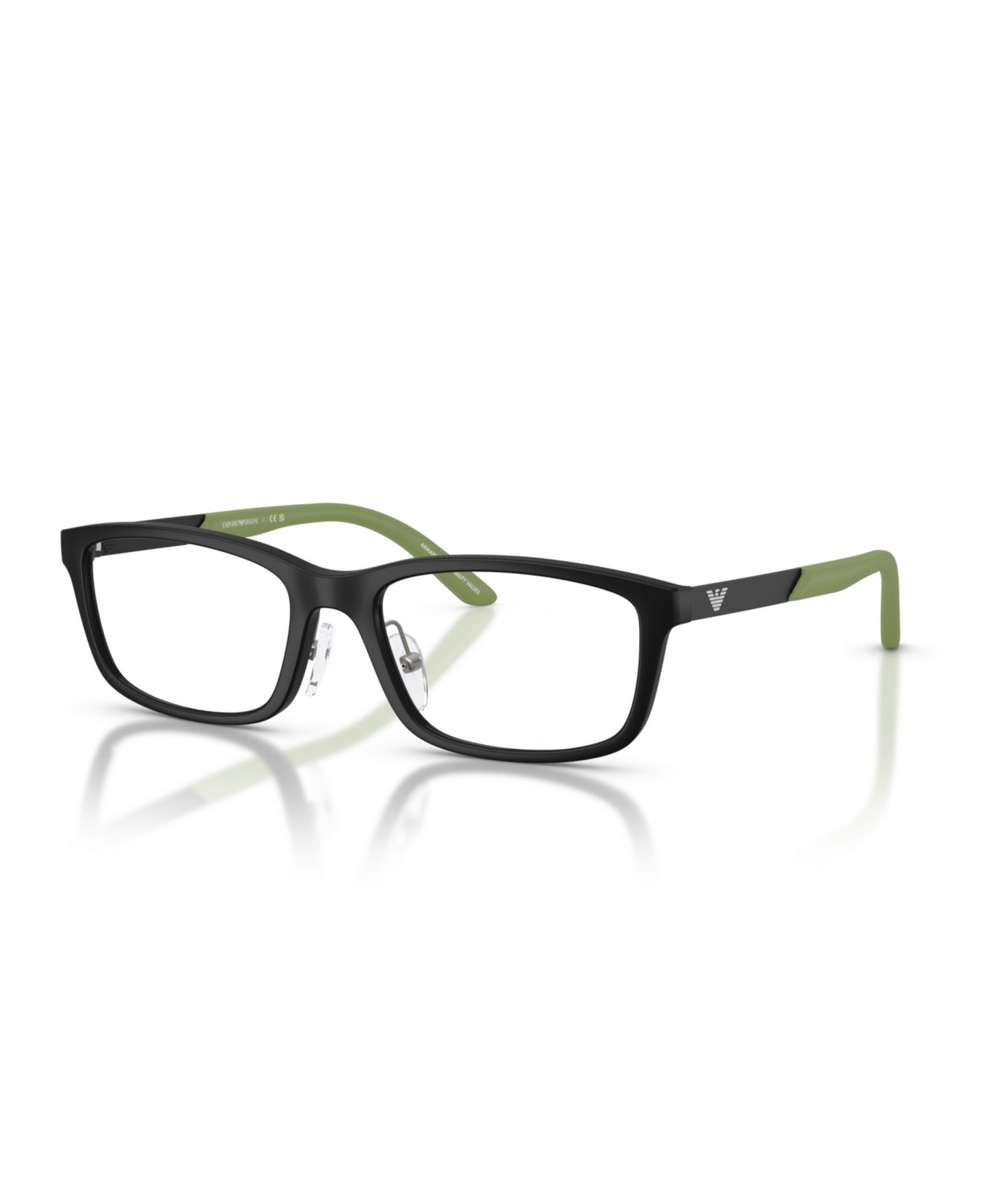 Детские очки Emporio Armani Rectangle Plastic EK3009 Eyeglasses(Ages 07-10), цвет: Матовый чёрный — фото 1