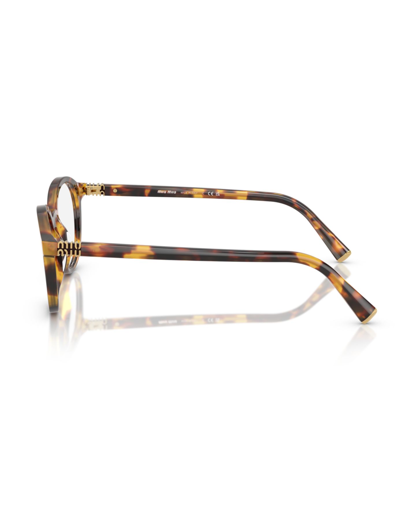 Женские очки MIU MIU Woman Round Plastic MU 02WVF Eyeglasses, цвет: Медовый гавана — фото 5