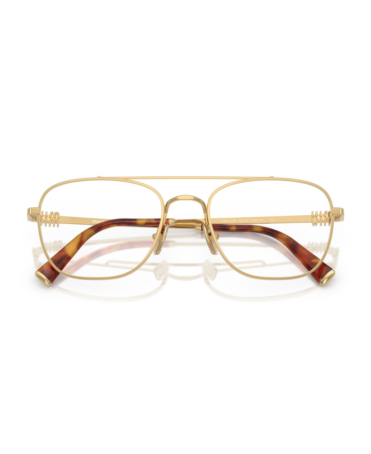 Женские очки MIU MIU Woman Square Metal MU 51WV Eyeglasses, цвет: Золотой, вариант 1 — фото 5