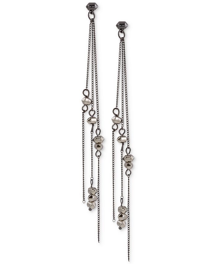 French Connection Two-Tone Beaded Linear Spike Drop Earrings - Macy's