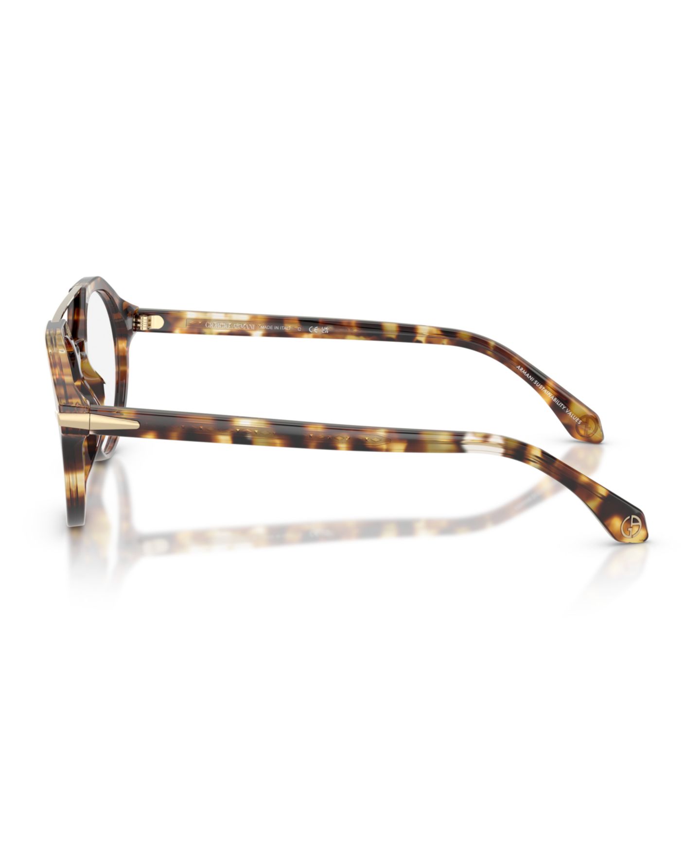 Мужские очки Giorgio Armani Man Round Plastic AR7278U Eyeglasses, цвет: Гавана — фото 3