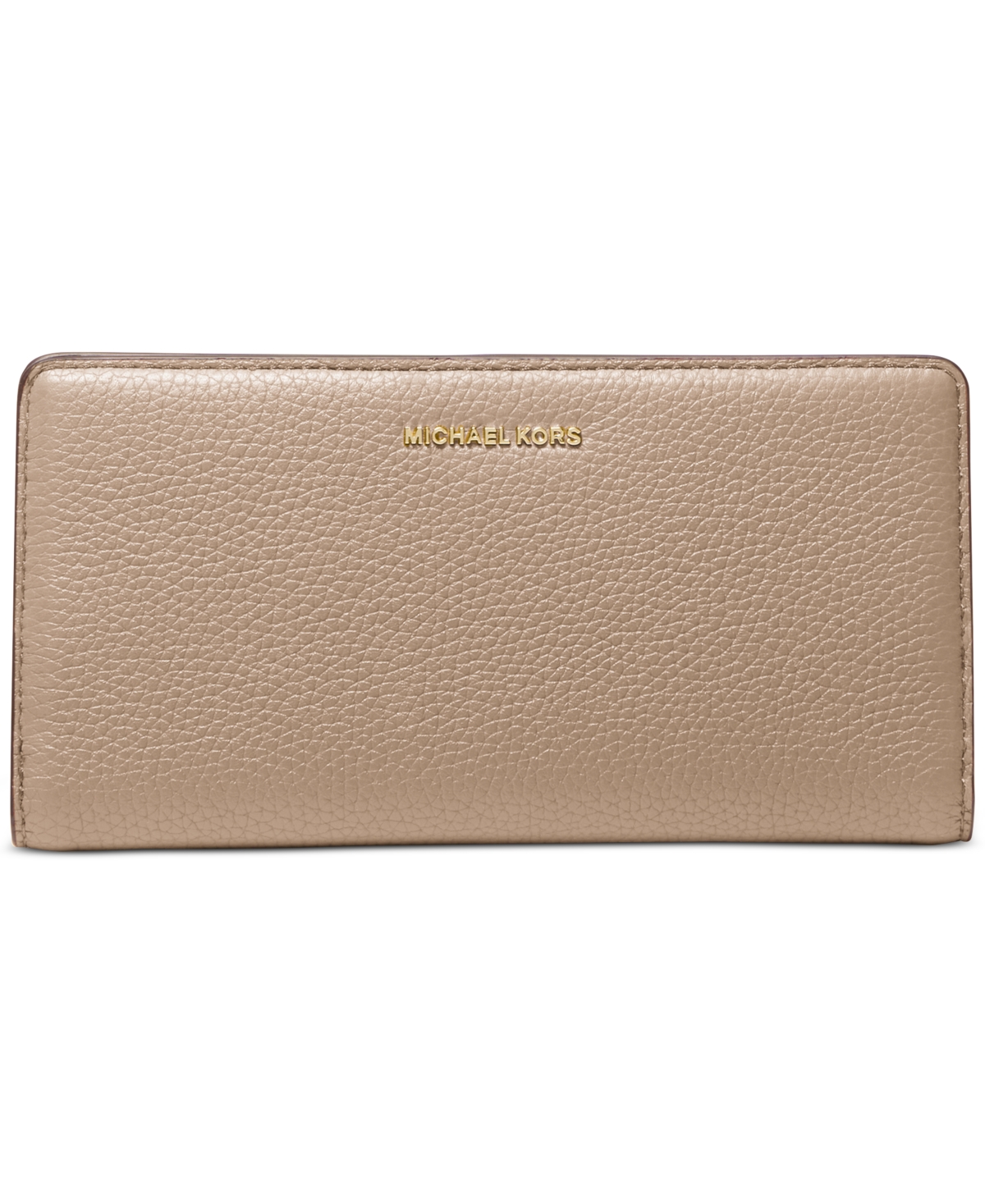 Michael Kors Michael  Bryant Large Slim Leather Snap Wallet In Brown