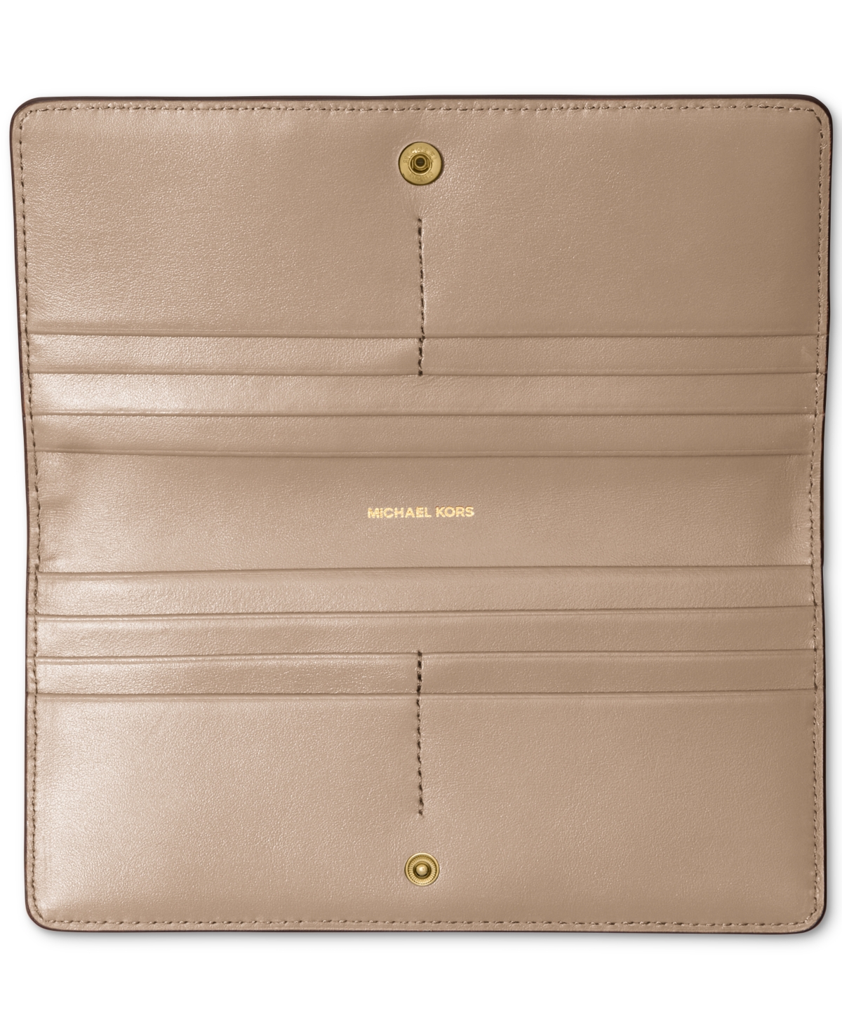 Michael Kors Michael  Bryant Large Slim Leather Snap Wallet In Brown