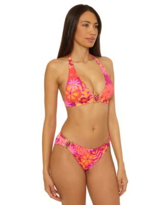 Becca Womens Copacabana Halter Bikini Top Hipster Bottoms In Multi