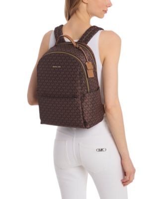 Michael Kors Sable Large Printed Signature Logo Backpack