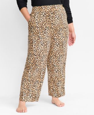 Women's Leopard Knit Pajama Pants, Macy's Exclusive 