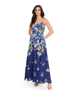 Women's Printed Sleeveless Ball Gown