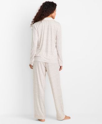 Women's Packaged Notched-Collar Pajama Set XS-3X, Created for Macy's