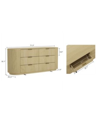 Olivia 71.3" Modern 6-Drawer Double Dresser